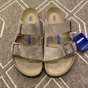 Birkenstock Arizona gray suede, soft footbed 39 NWT
